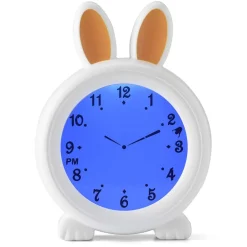 Alecto BC100BUNNY - Slaaptrainer, nachtlampje en wekker, konijn