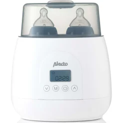 Alecto BW700TWIN - Snelle digitale duo flessenwarmer voor opwarmen, sterilisatie en ontdooien, wit