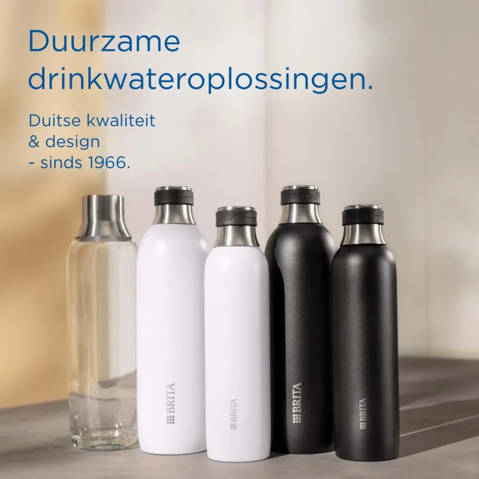 BRITA SodaTRIO RVS Kleine Fles Zwart Single Unit