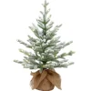 Cambridge flocked verlichte tafelkerstboom