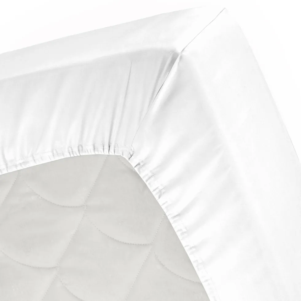 Cinderella Splittopper Single Split Hoeslaken Katoen Satijn - white 160x200cm