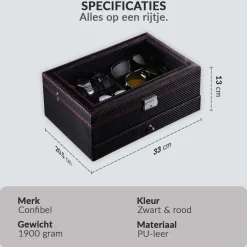 Confibel Luxe Horloge Box Sieraden/Brillen Doos