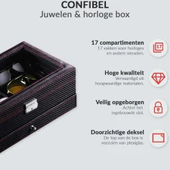 Confibel Luxe Horloge Box Sieraden/Brillen Doos