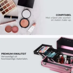 Confibel Opvouwbare Cosmetica Koffer 5 Opbergvakken Beauty Case