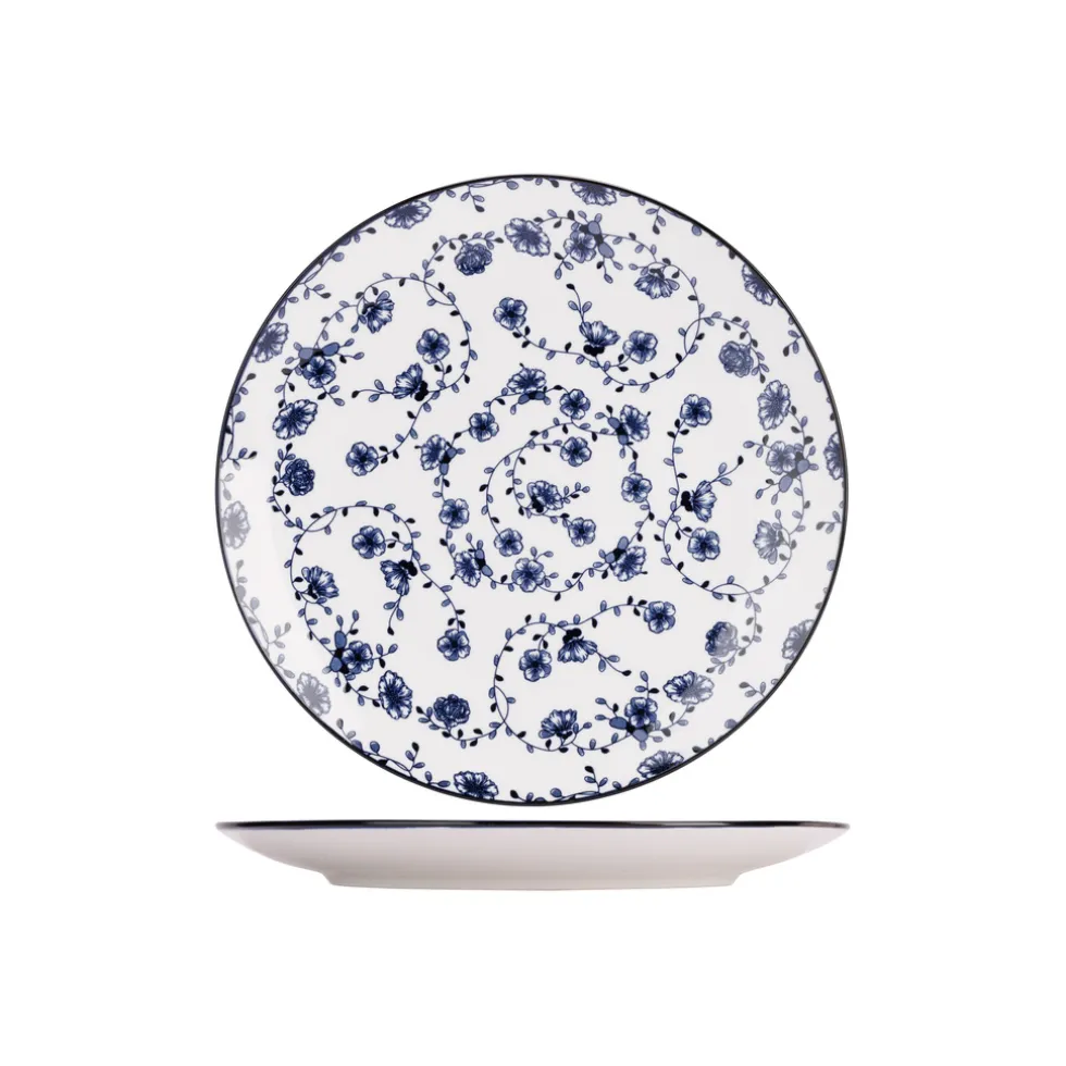 Cosy & Trendy 4 Stuks Flor Azul Dinerborden Porselein