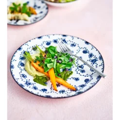 Cosy & Trendy 4 Stuks Flor Azul Dinerborden Porselein