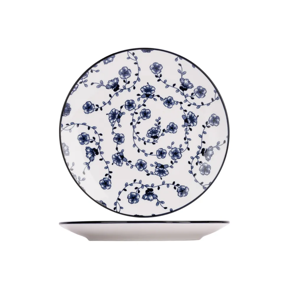 Cosy & Trendy 4 Stuks Flor Azul Ontbijt- en Dessertborden Porselein