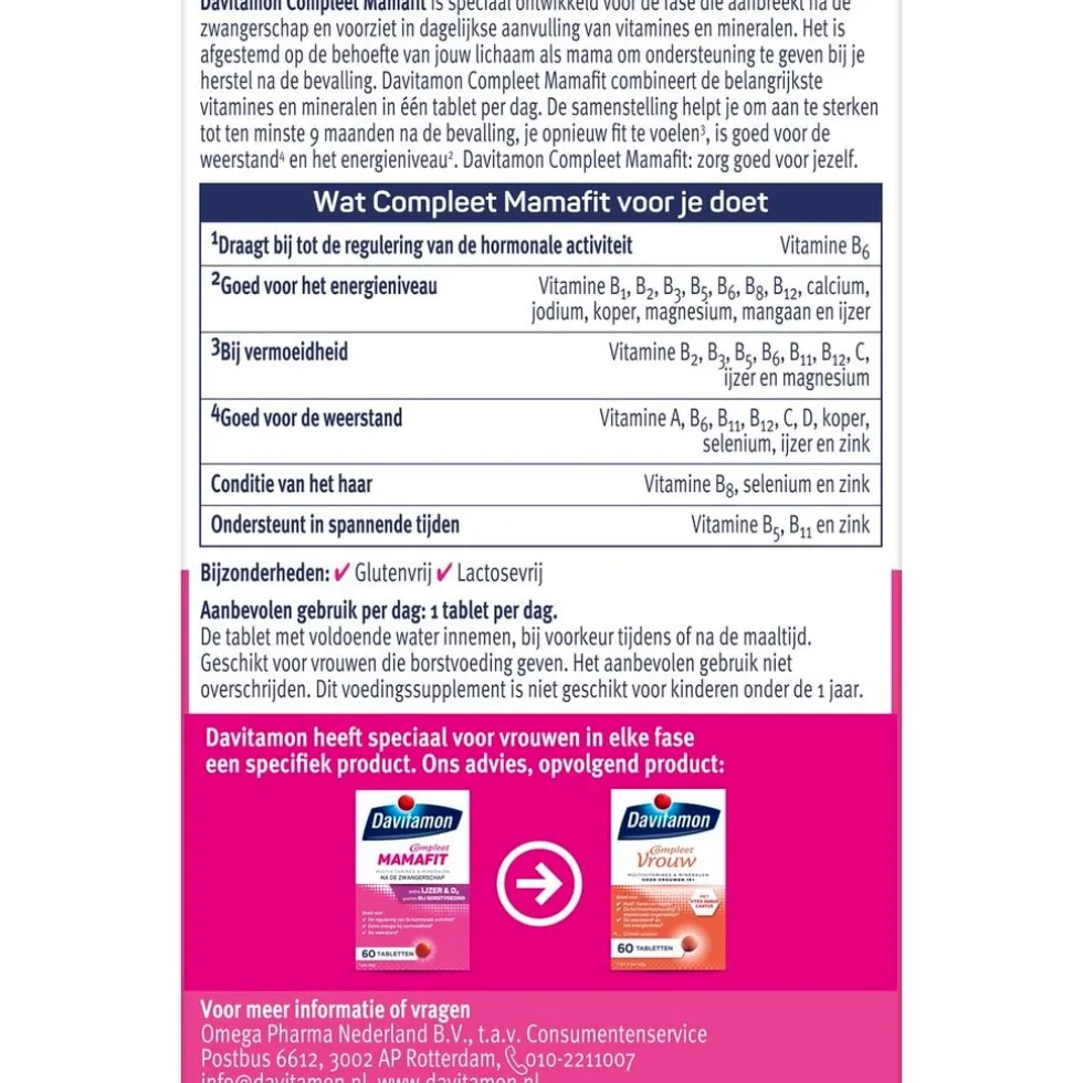 Davitamon Compleet MamaFit Tabletten
