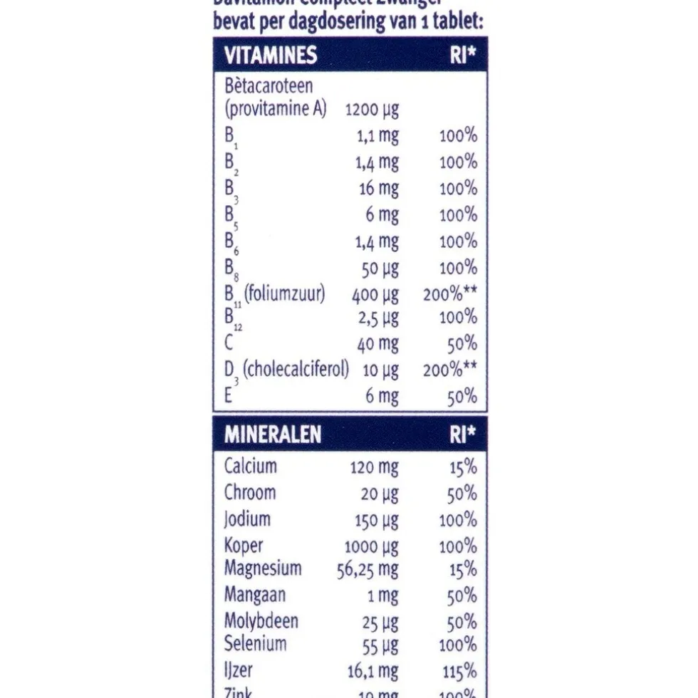 Davitamon Compleet Zwanger Tabletten