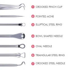Dermarolling 4-Delige RVS Comedonenlepel Set