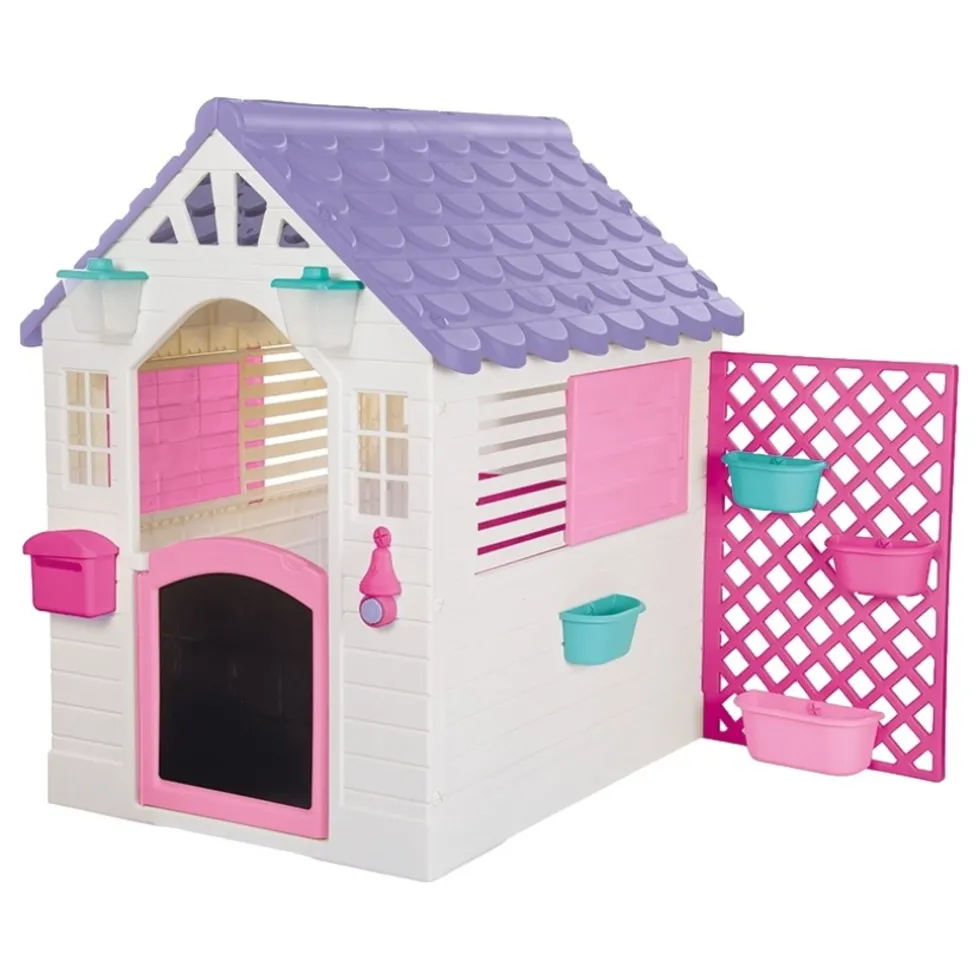 Dolu Garden Wit/Roze Speelhuisje met Accessoires