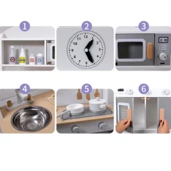 Eco Toys Grijs Moderne Houten Kinderkeuken