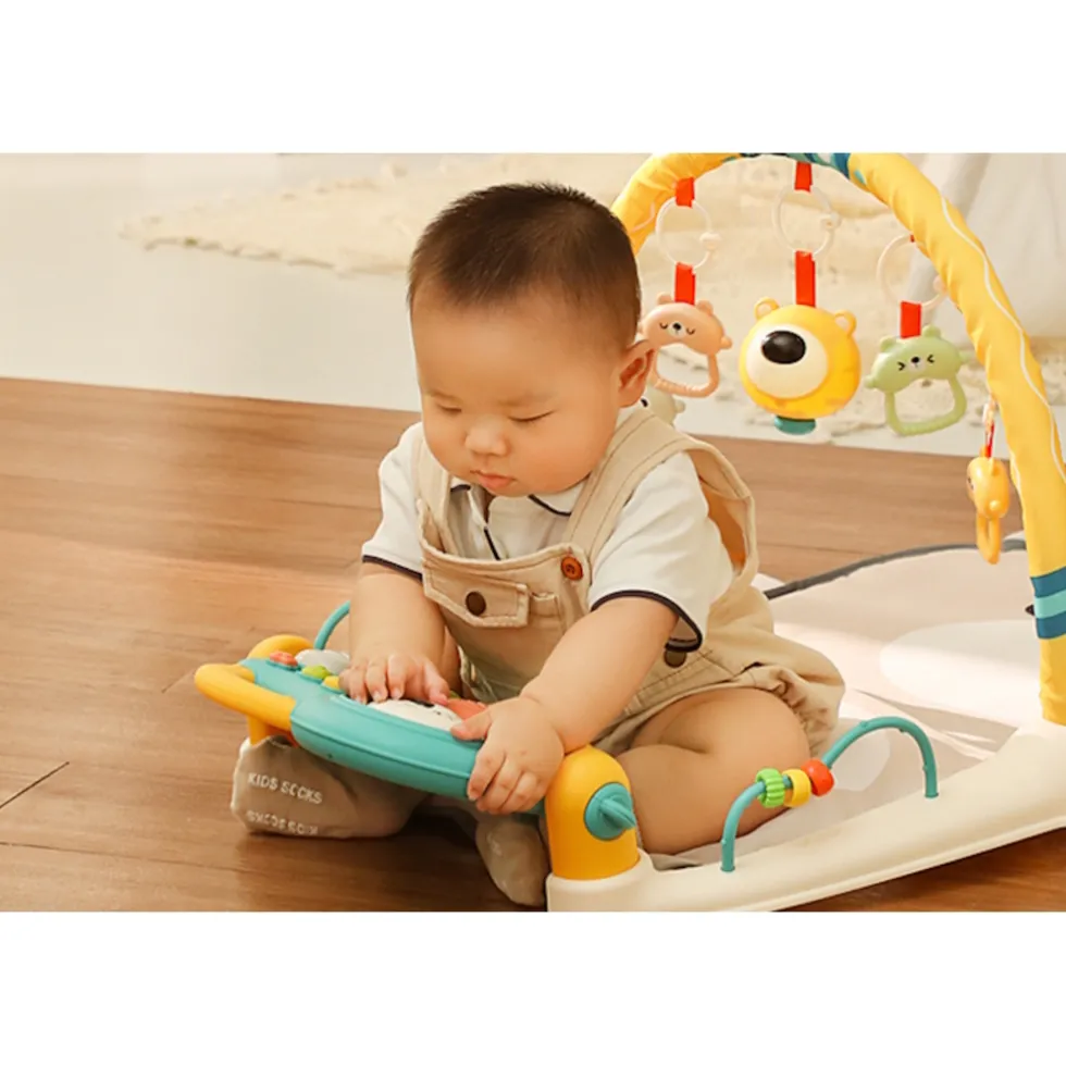 Eco Toys Cute Bear Groen Multifunctioneel Speelkleed met Speelboog
