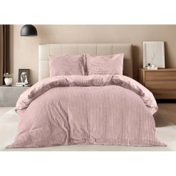 Eleganzzz Dekbedovertrek Teddy Rib Fleece - light pink 240x200/220cm