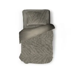 Eleganzzz Dekbedovertrek Jacquard Rabbit Fur - taupe grey 140x200/220cm
