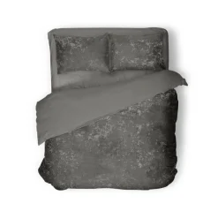 Eleganzzz Dekbedovertrek Crushed Velvet - dark grey 200x200/220cm