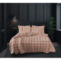 Eleganzzz Dekbedovertrek Bubble Pom Pom Rabbit Fur - pink 140x200/220cm