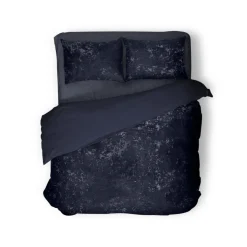 Eleganzzz Dekbedovertrek Crushed Velvet - royale blue 200x200/220cm