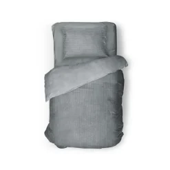 Eleganzzz Dekbedovertrek Teddy Rib Fleece - dark grey 140x200/220cm