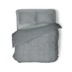 Eleganzzz Dekbedovertrek Teddy Rib Fleece - dark grey 200x200/220cm