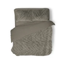 Eleganzzz Dekbedovertrek Jacquard Rabbit Fur - taupe grey 200x200/220cm