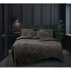 Eleganzzz Dekbedovertrek Jacquard Rabbit Fur - taupe grey 200x200/220cm