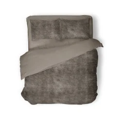Eleganzzz Dekbedovertrek Flanel Fleece - taupe grey 200x200/220cm