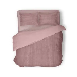 Eleganzzz Dekbedovertrek Teddy Rib Fleece - old rose 240x200/220cm