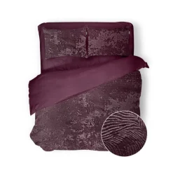 Eleganzzz Dekbedovertrek 3D Embossed Velvet Wave - bordeaux 200x200/220cm