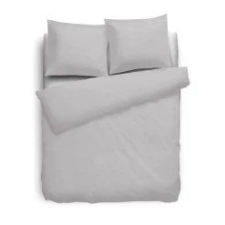 Eleganzzz Dekbedovertrek Flanel Uni - licht grijs 140x200/220cm