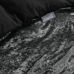 Eleganzzz Dekbedovertrek Crushed Velvet - black 140x200/220cm