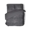 Eleganzzz Dekbedovertrek Flanel Fleece - dark grey 200x200/220cm