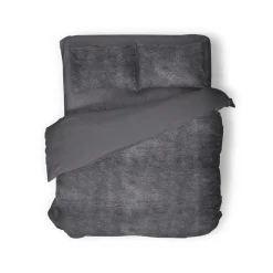 Eleganzzz Dekbedovertrek Flanel Fleece - dark grey 200x200/220cm