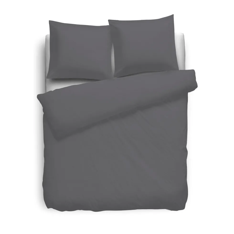 Eleganzzz Dekbedovertrek Flanel Uni - antraciet 200x200/220cm