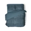 Eleganzzz Dekbedovertrek Flanel Fleece - steel blue 200x200/220cm