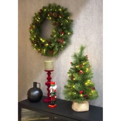 Everyday Miniature Pine cone & Berry tree verlichte tafelkerstboom