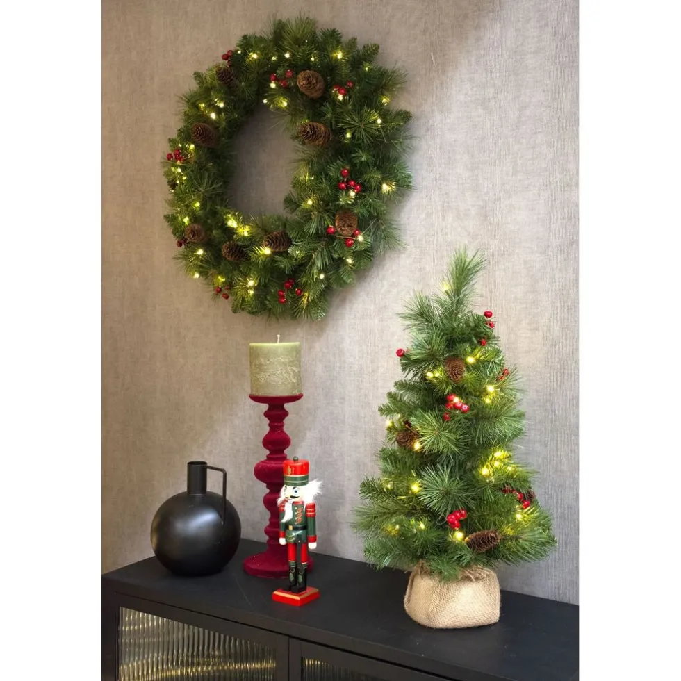 Everyday Miniature Pine cone & Berry tree verlichte tafelkerstboom