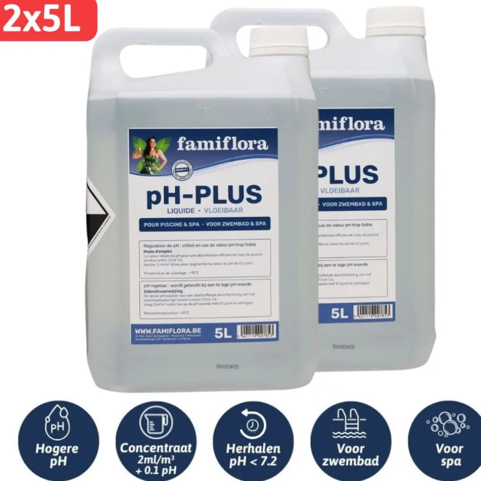 Famiflora pH-plus vloeibaar 10L om pH waarde te verhogen