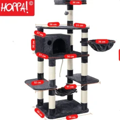 Hoppa! Multi-Level Kattenboom Voerbak Krabpaal Sisal