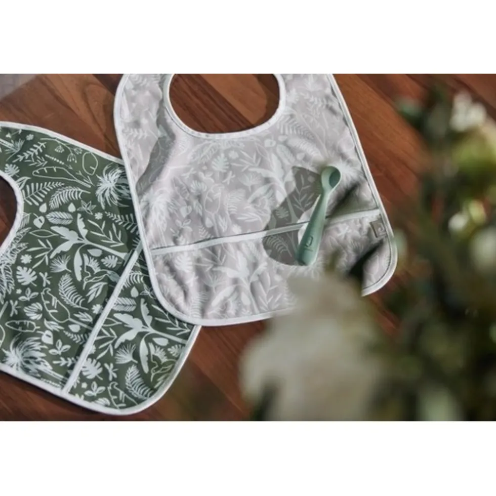 Jollein Botanical Leaf Green 2-pack Waterproof Slabber
