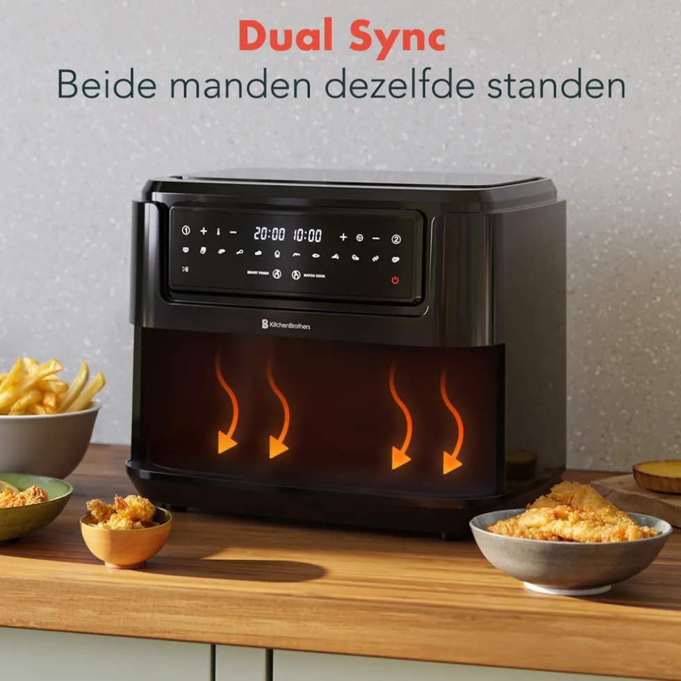 KitchenBrothers Dubbele Airfryer XXL