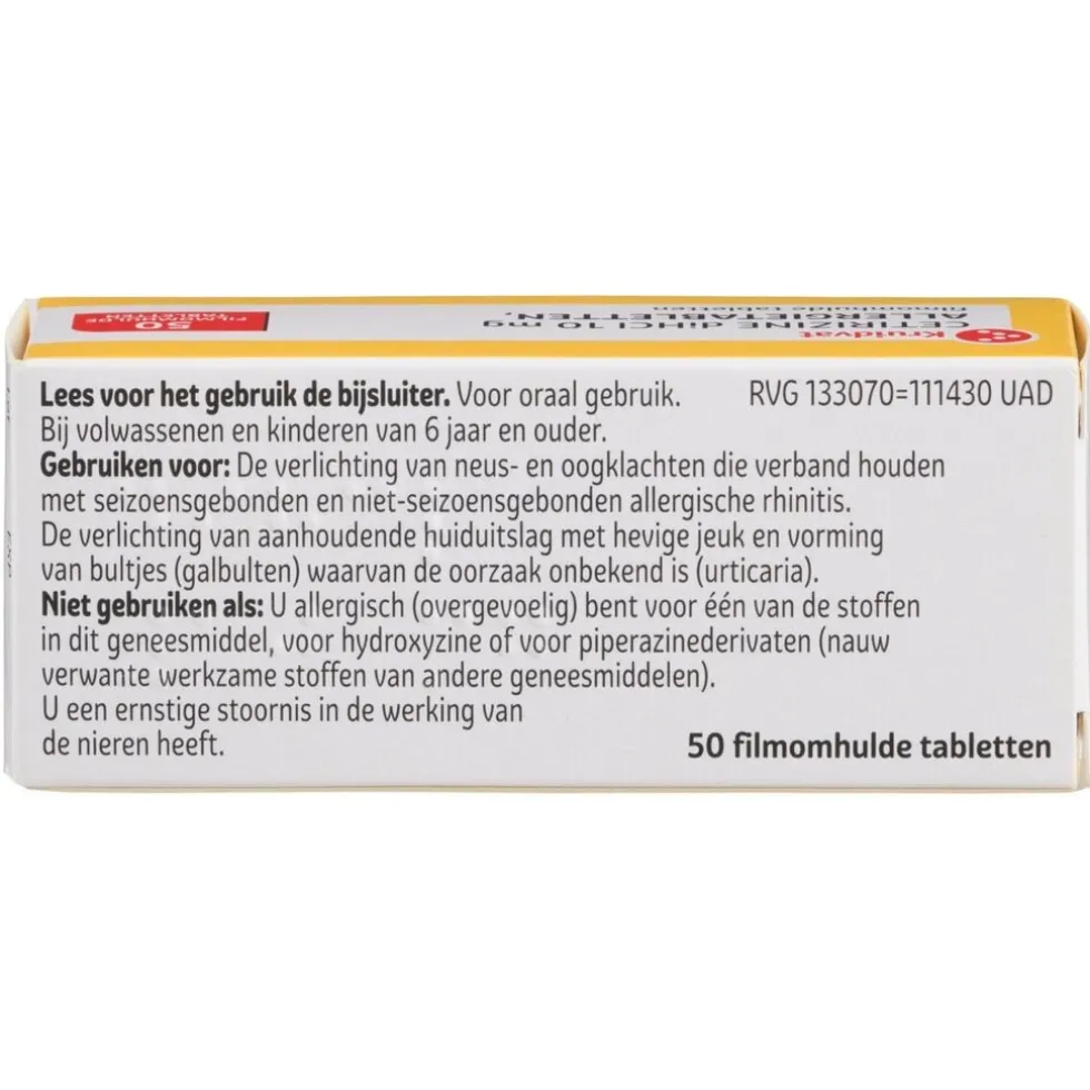 Kruidvat Cetirizine 10mg Allergietabletten