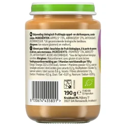 Kruidvat 6+M Bio Appel & Abrikoos Fruithapje