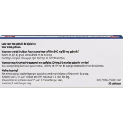 Kruidvat Paracetamol met Coffeïne 500mg /50mg Tabletten