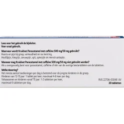 Kruidvat Paracetamol met Coffeïne 500mg/50mg Tabletten