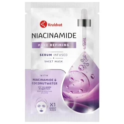 Kruidvat Pore Refining Niacinamide & Coconutwater Sheet Mask