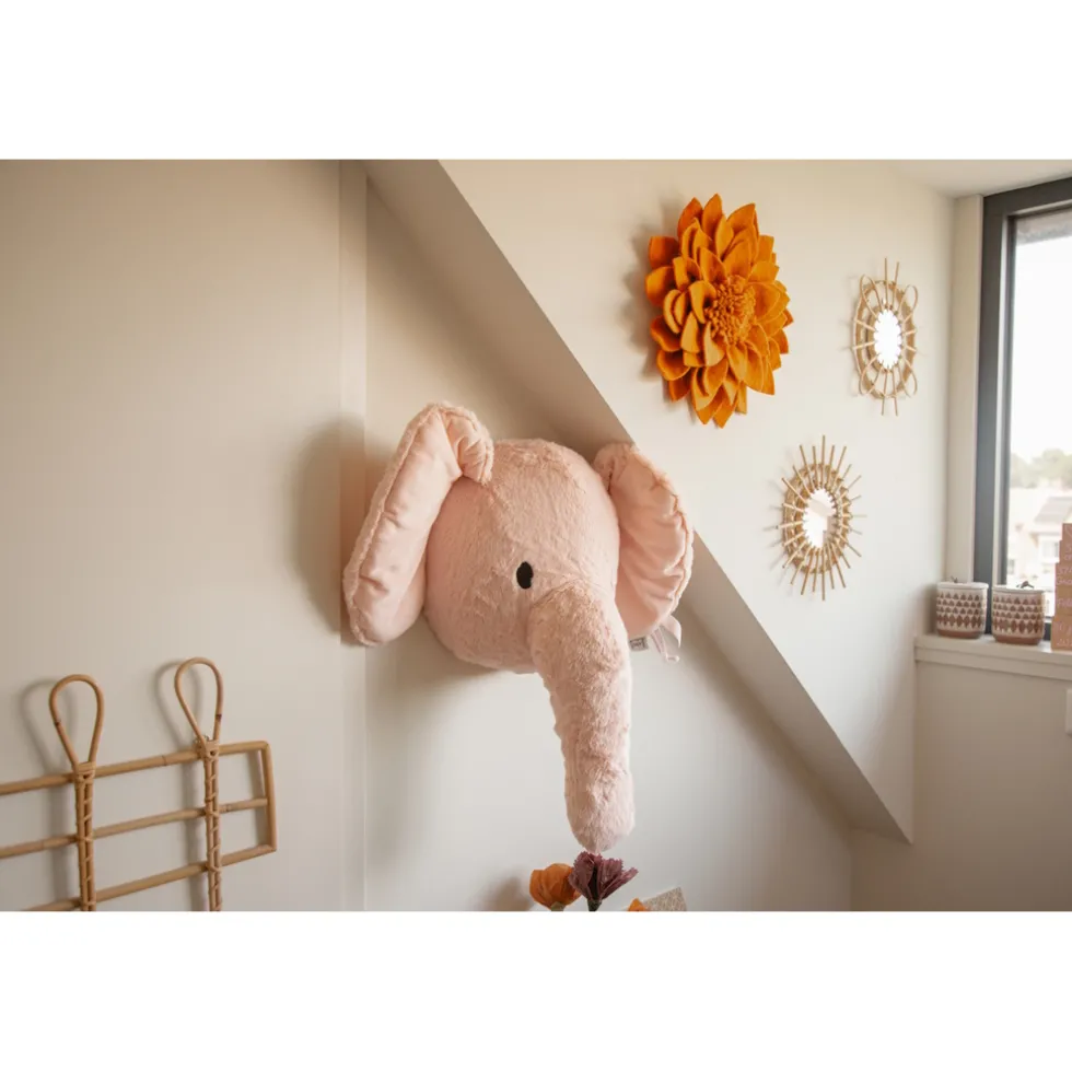 Label Label Elephant Elly Roze Muurdecoratie