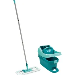 Leifheit Profi XL Dweil Set Micro Duo Vloerwisser (42 cm) met Emmer op Wieltjes en Voetpers