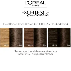 L'Oréal Paris Excellence Cool Crème 6.11 Ultra As Donkerblond Permanente Haarkleuring