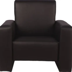 MamaLoes Jamie Zwart Leren Kinderfauteuil